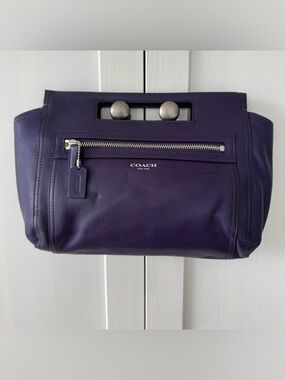 Coach Purple Leather Top Handle Bag